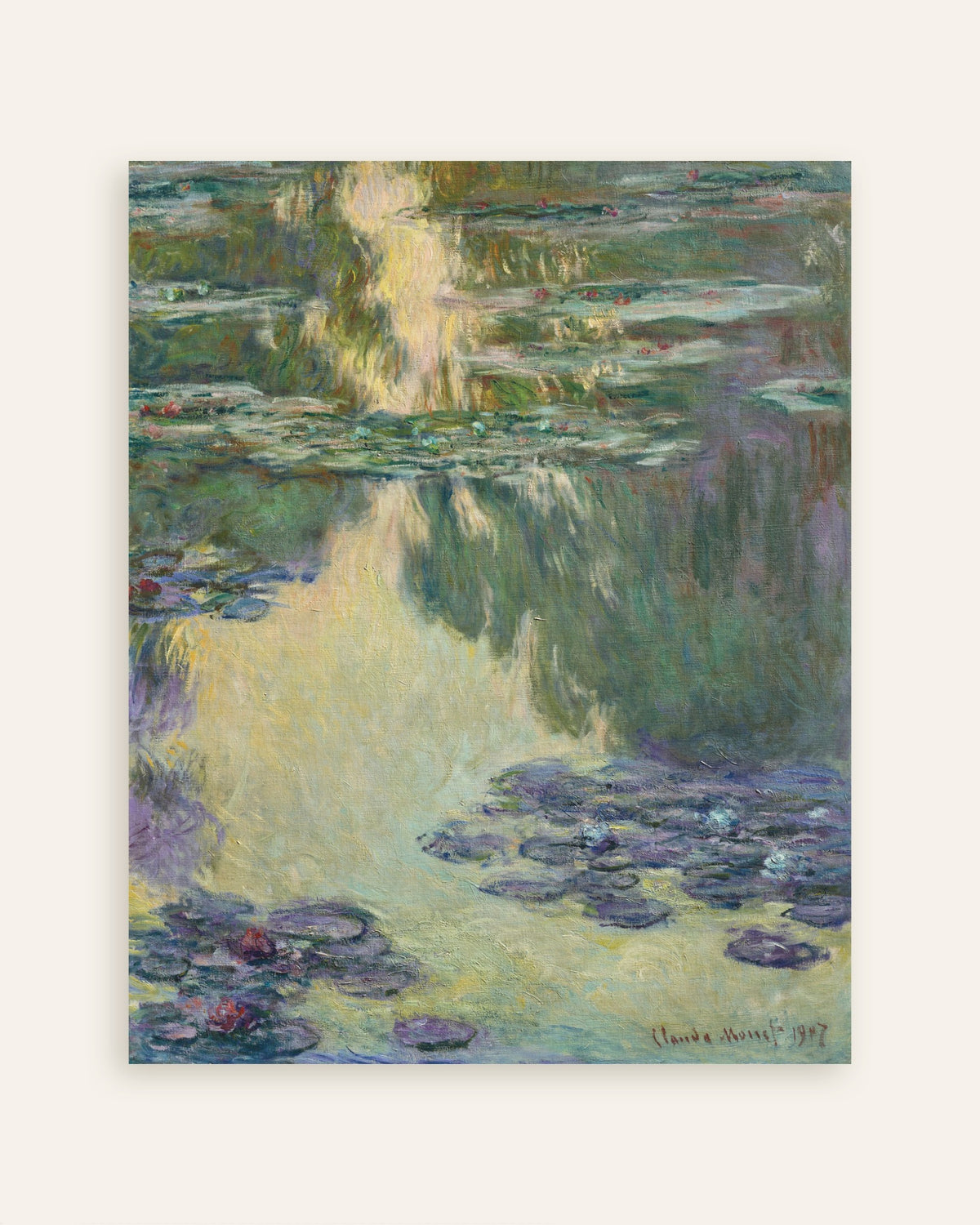 Plakat Vannliljer (1907) av Claude Monet, miniatyr
