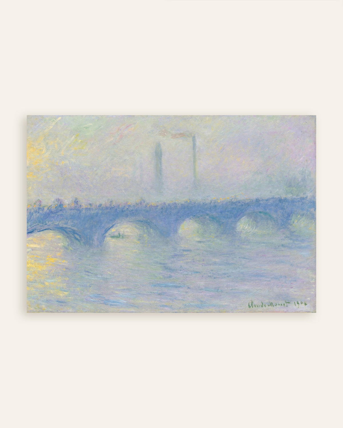 Poster of Waterloo Bridge, Effect of Mist (1904) by Claude Monet, thumbnail