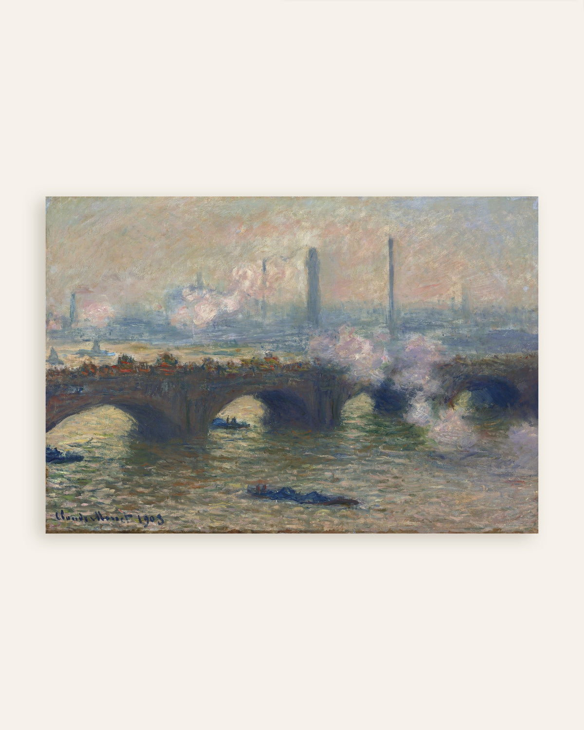 Poster of Waterloo Bridge, Gray Day (1903) by Claude Monet, thumbnail