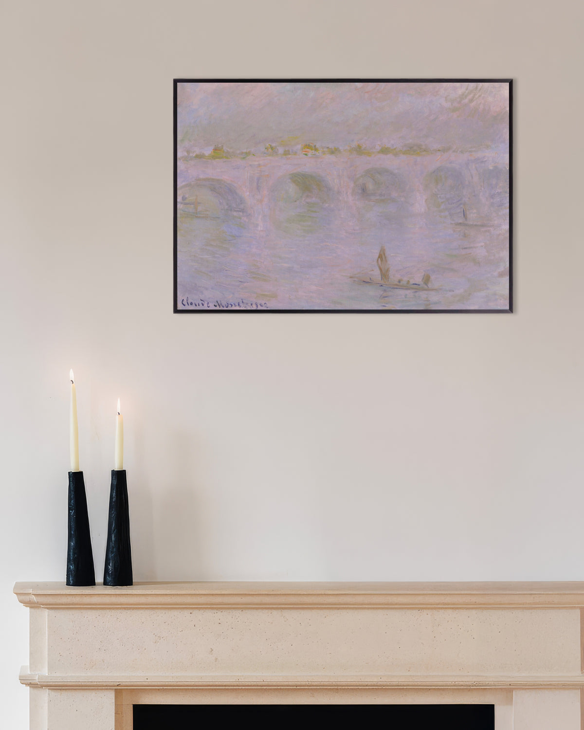 Plakat Waterloo Bridge, London (1902) av Claude Monet med metallramme