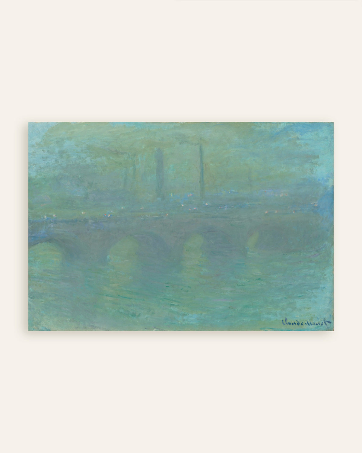 Plakat Waterloo Bridge, London, i skumringen (1904) av Claude Monet, miniatyr