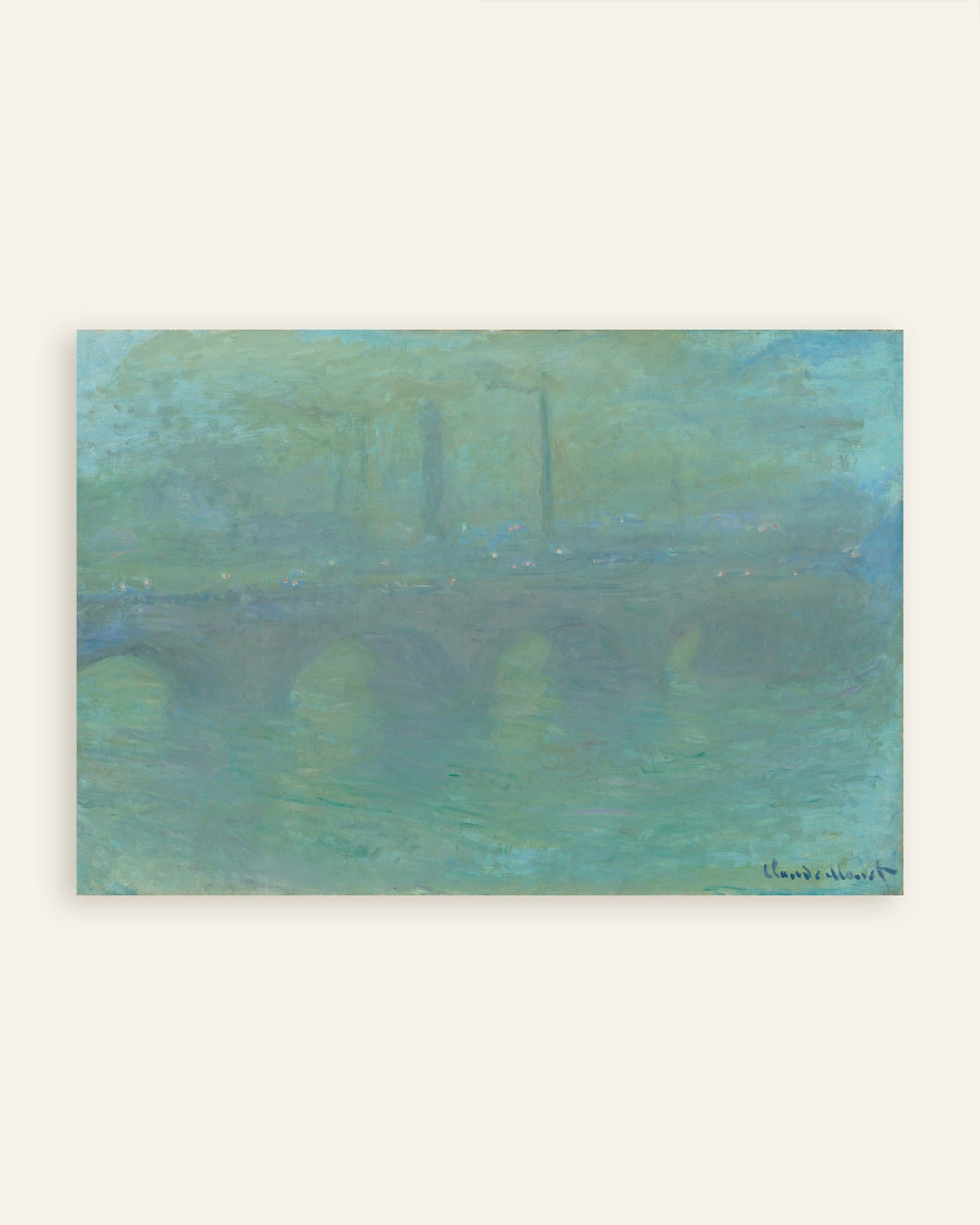 Plakat Waterloo Bridge, London, i skumringen (1904) av Claude Monet, miniatyr