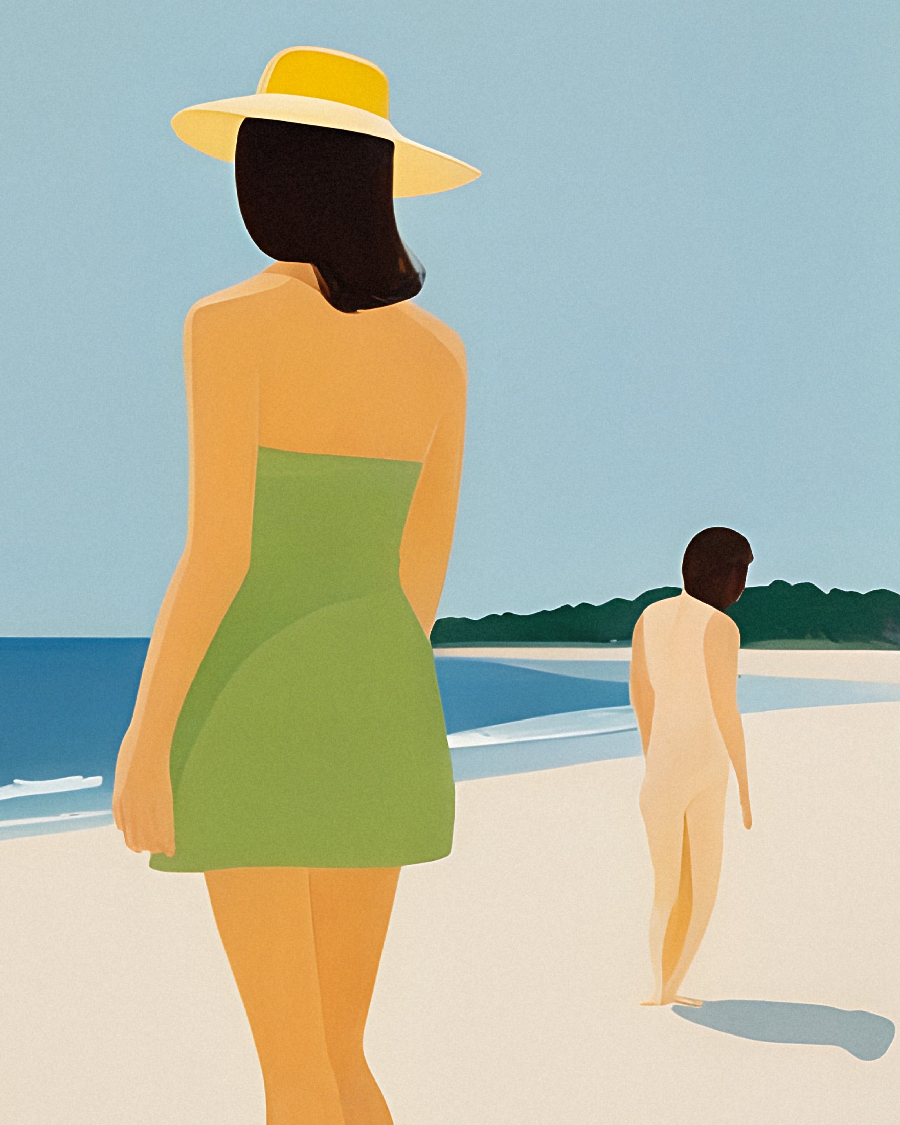 We Are Happy on the Beach - Golden Summer Art Print