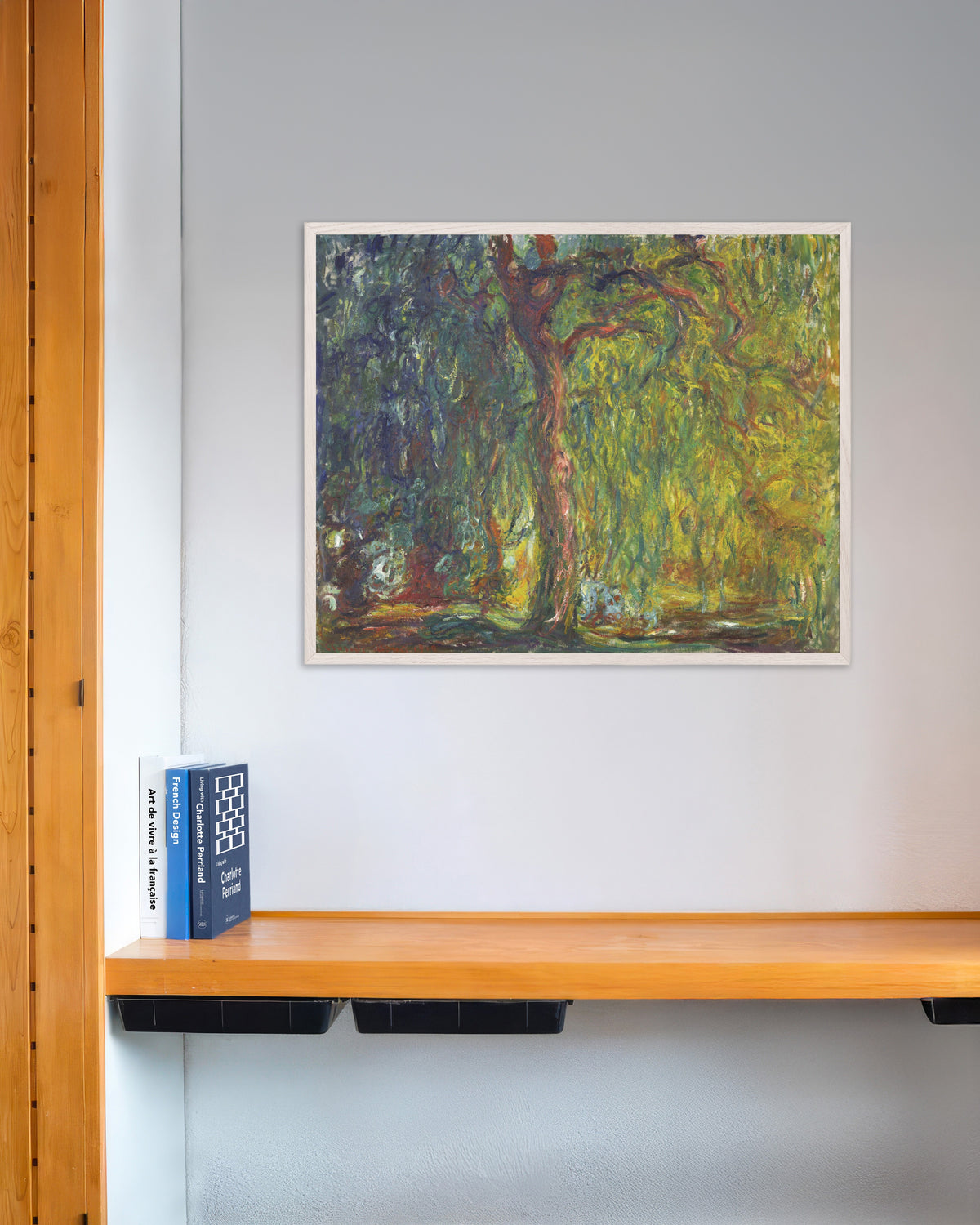 Plakat Tårepil (1918–1919) av Claude Monet med hvit treramme