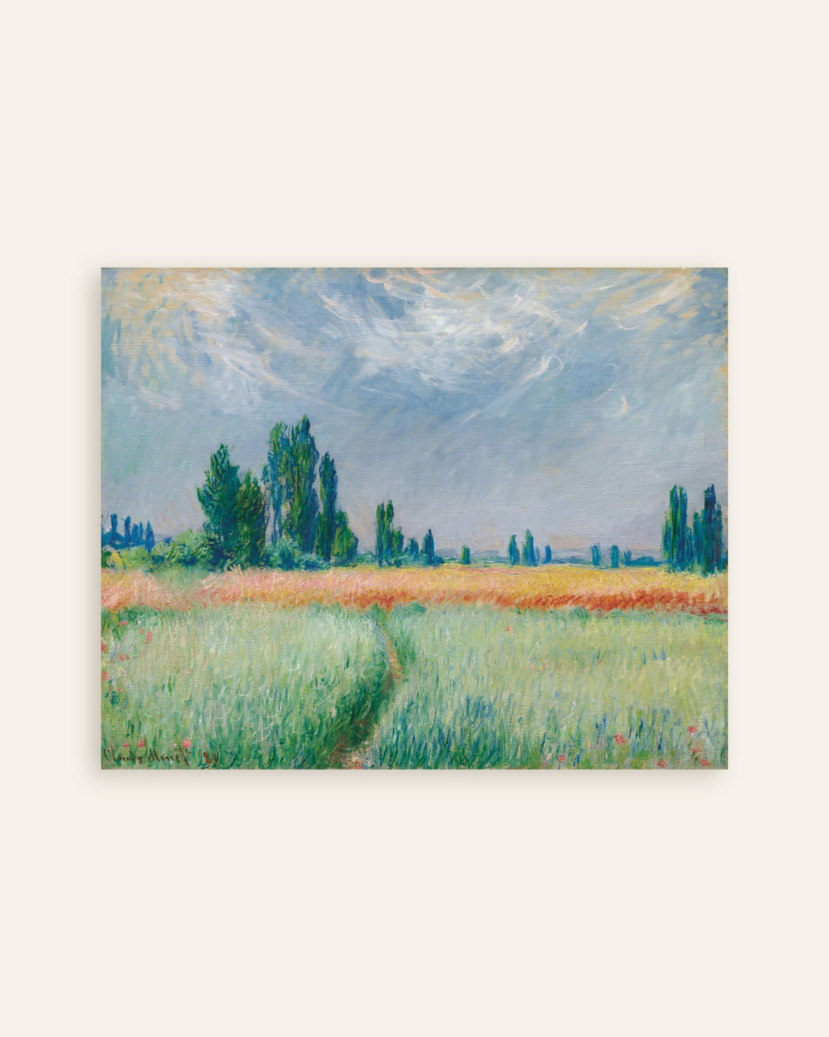 Plakat Hveteåker (1881) av Claude Monet, miniatyr