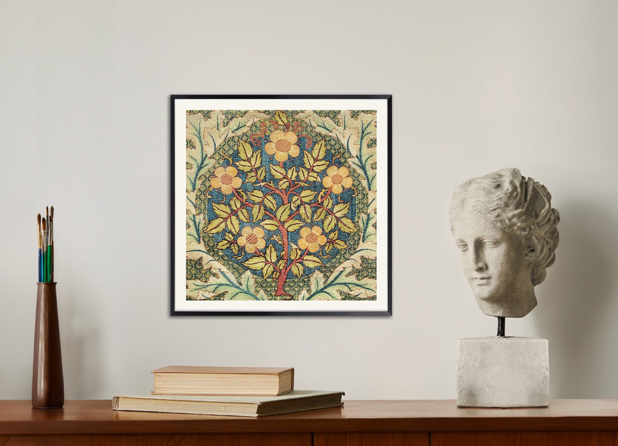 Poster of William Morris poster, tapestry, with metal frame