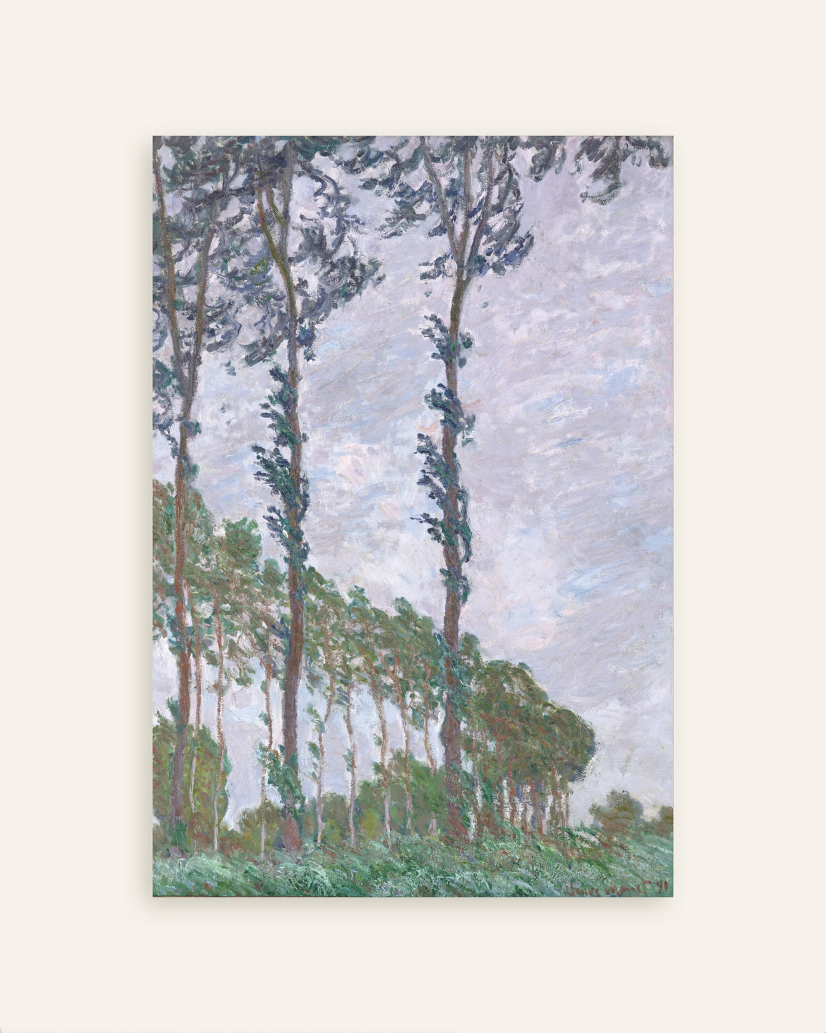 Plakat Popler, vindeffekt (1891) av Claude Monet, miniatyr