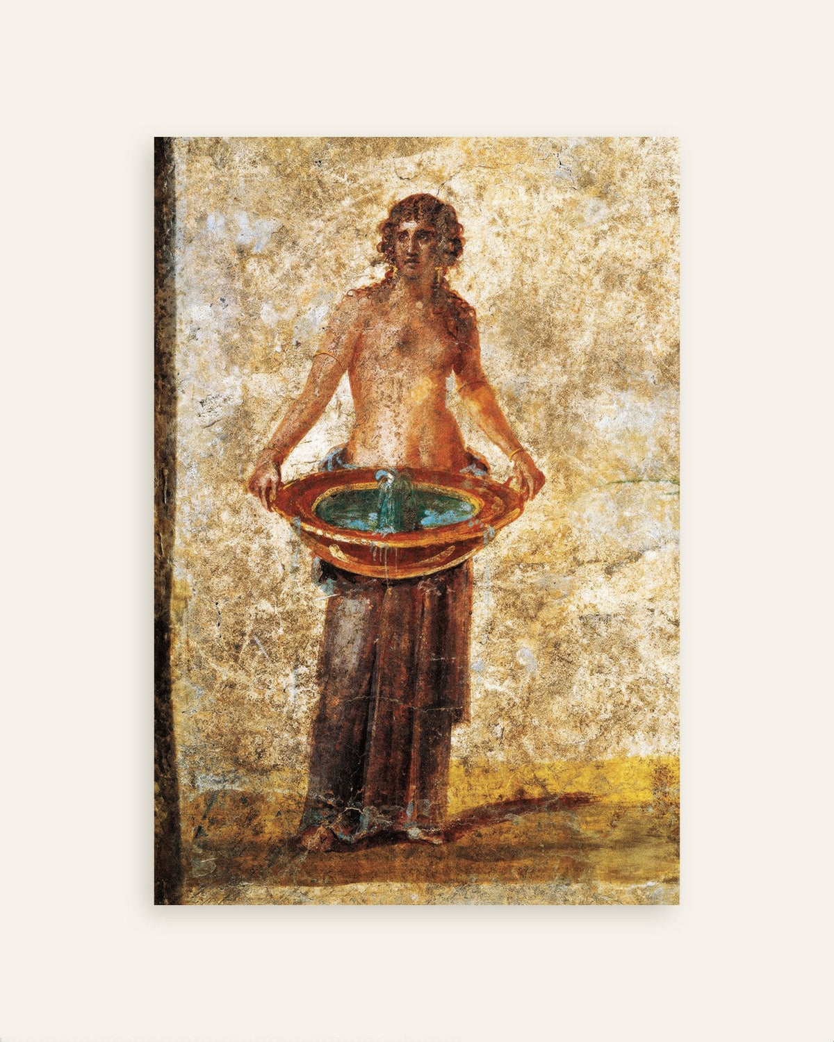 Poster med fresken av kvinnen som bærer et vannfat fra Pompeii