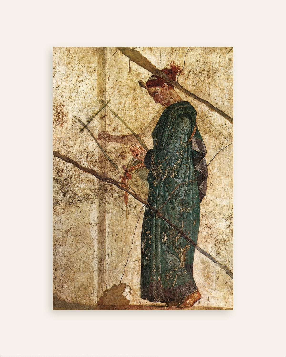Poster med den romerske fresken av kvinnen med lyre