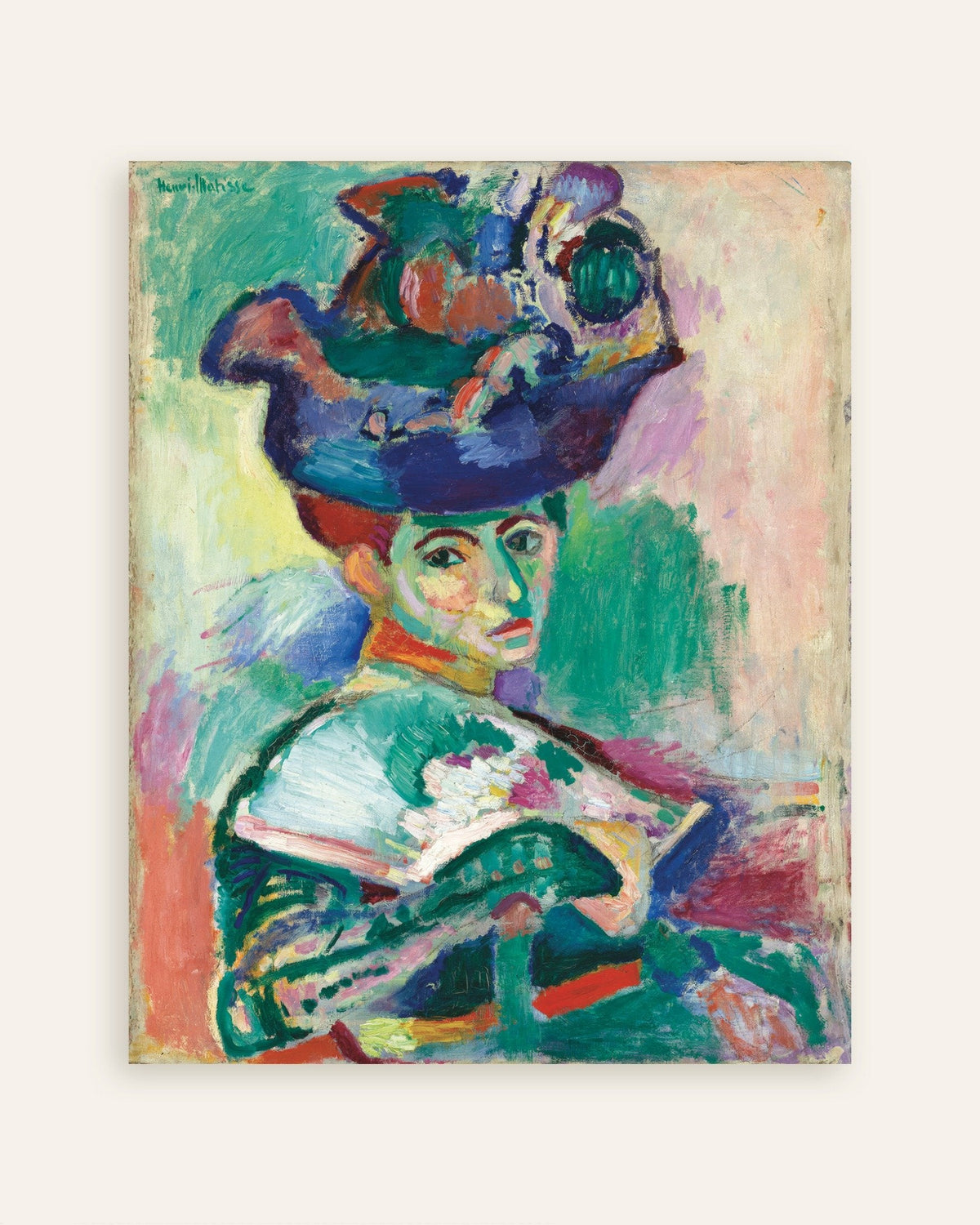 Poster of Woman with the hat (1905) by Henri Matisse, thumbnail