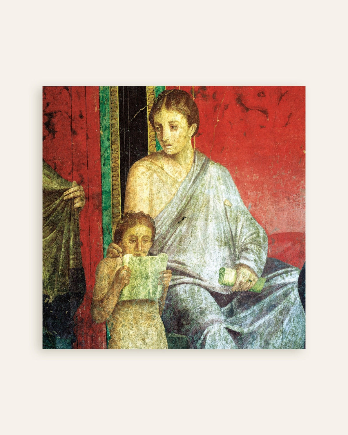 Young reader fresco poster from the Villa of the Mysteries
