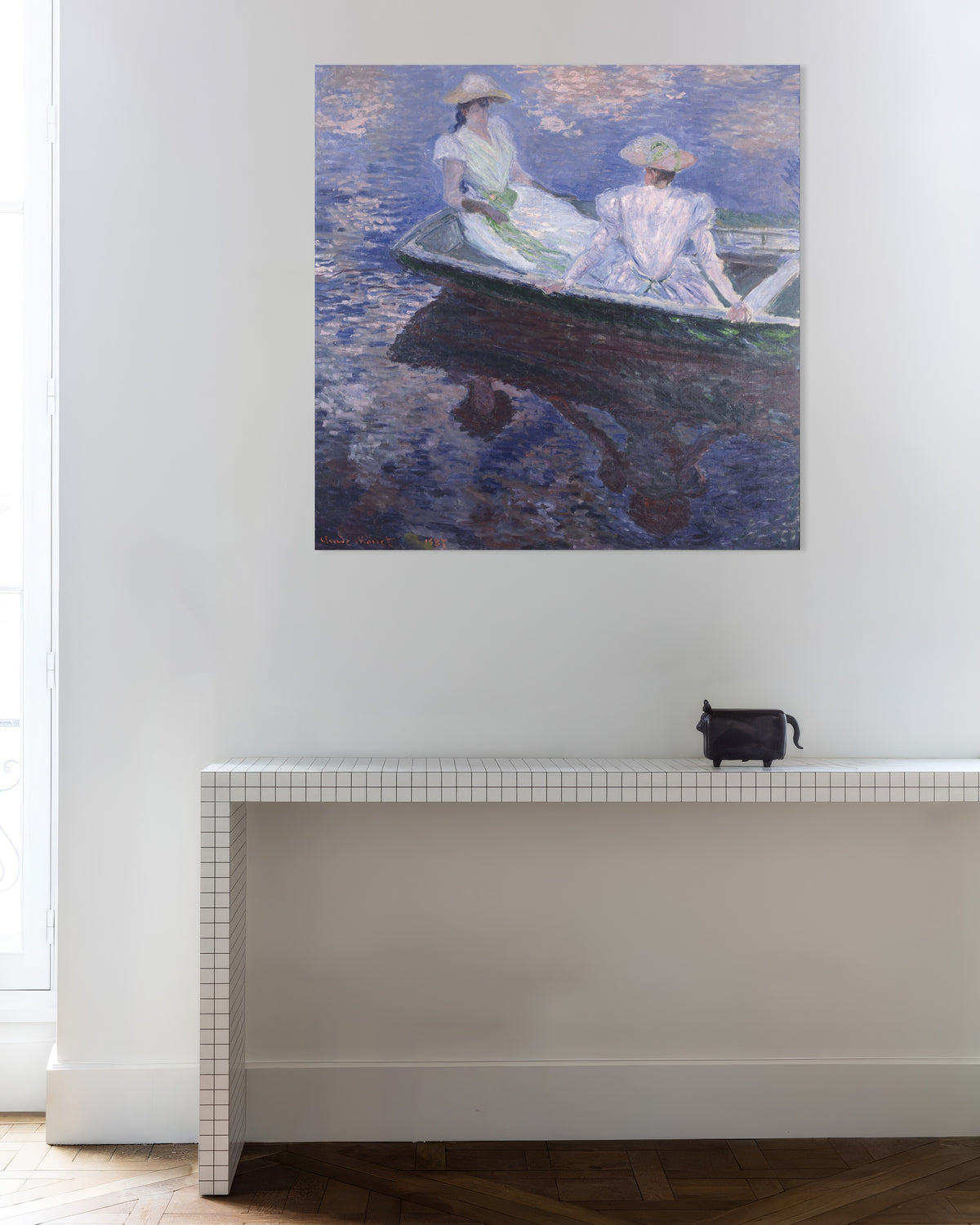 Plakat Unge piker i en båt (1887) av Claude Monet
