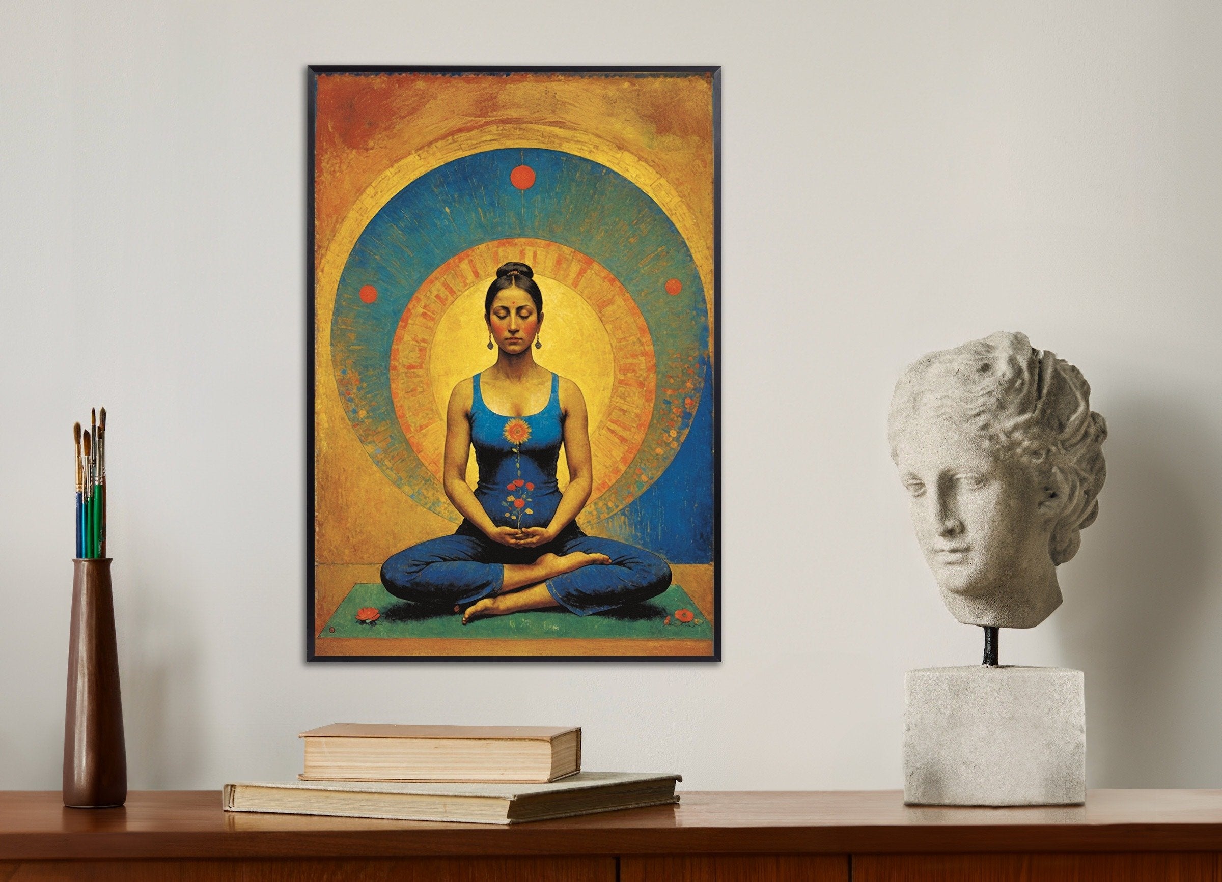 Poster of Zen Meditation Poster – Inner Balance Wall Art, with metal frame