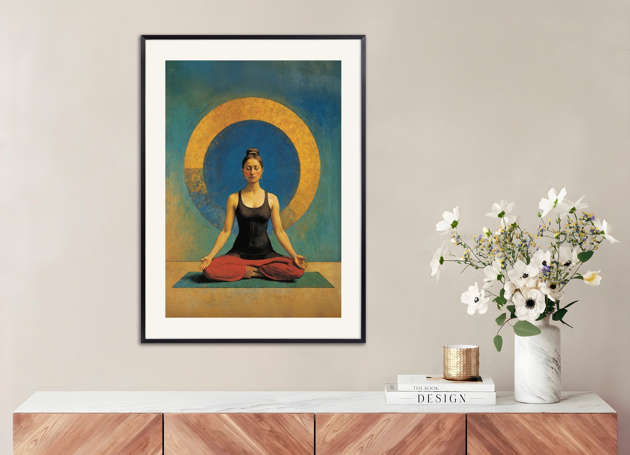 Poster of Zen poster, meditation, with metal frame