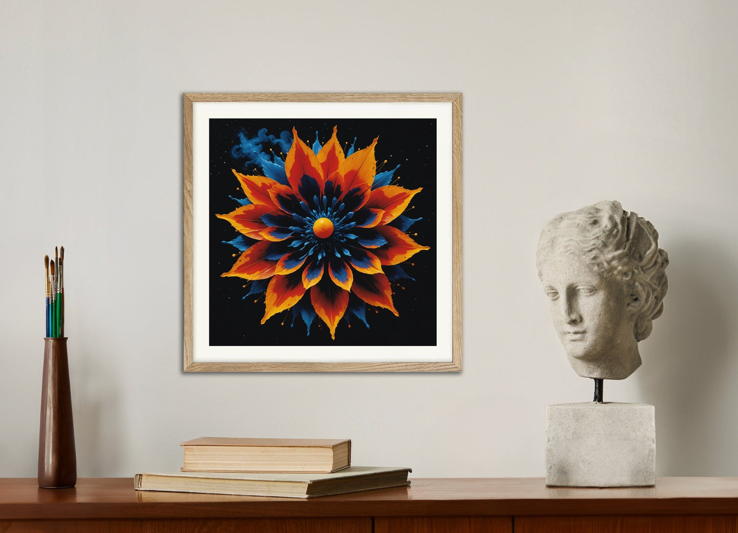 Poster of ZERO movement, German kinetic art, with natural wooden frame